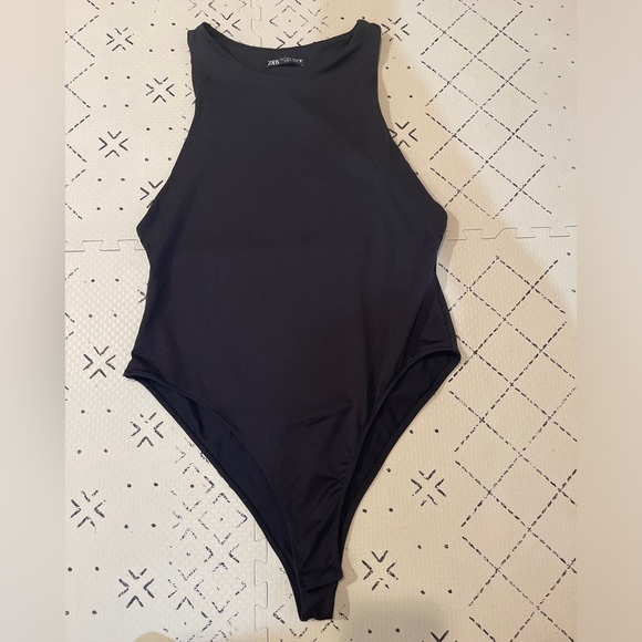 Zara high neck black bodysuit‎ size large - Picture 1 of 6